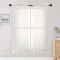 OWENIE Sheer Ivory Curtains, Sheer Curtains 63 inch Length 2 Panels Set by OWENIE