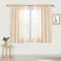 DWCN Beige Sheer Curtains Semi Transparent Voile Rod Pocket Curtains by DWCN