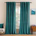 MIULEE Teal Velvet Curtains 96 inches 2 Panels by MIULEE
