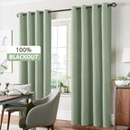 Yakamok Light Sage Green Linen Curtains 100% Blackout 90 Inches Long, Room - Image 7