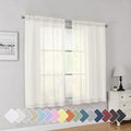 Simplebrand Rod Pocket Top Solid Voile Sheer Curtains by Simplebrand