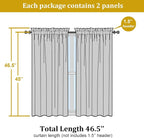 OWENIE White Sheer Curtains, 45 inches Long, 2 Panels, Rod Pocket, Light - Image 4