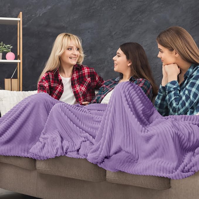 Buryeah 6 Pcs Flannel Throw Blanket Bulk 50 x 60 in Sleepover Blanket Outdoor - Image 4