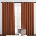 NICETOWN 50% Blackout Burnt Orange Sliding Glass Curtains 2 Panels Set by NICETOWN