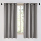NICETOWN Chrome Gray Bedroom Curtains 63 inch Length 2 Panels, Grommet Window by NICETOWN