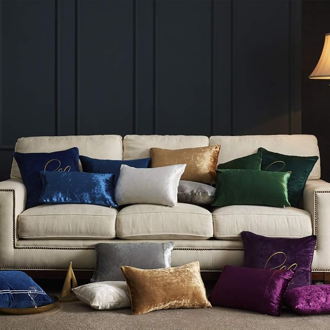 GIGIZAZA Decor Throw Couch Pillow Covers, Velvet Pillow Cases 24 x 24inch - Image 6