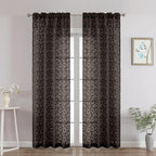 Chyhomenyc Chocolate Sheer Curtains 84 Inch Length 2 Panels Set, Light by Chyhomenyc