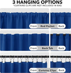 Deconovo Blackout Curtains, Thermal Insulated, W42 x L84 2 Panels, Back Tab - Image 2