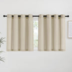 NICETOWN Angora Linen Kitchen Curtains 36 inch Length, Decorative Thick Flax by NICETOWN