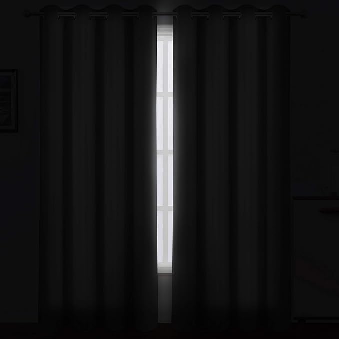 LEMOMO Grey Blackout Curtains/52 x 95 Inch/Set of 2 Panels Thermal Insulated - Image 3