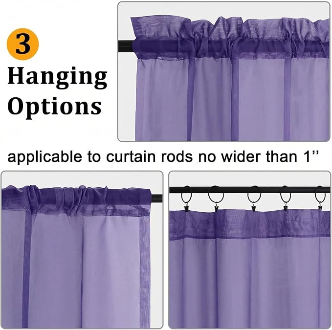 Gwine Sheer Curtains 96 Inches Long - Image 2