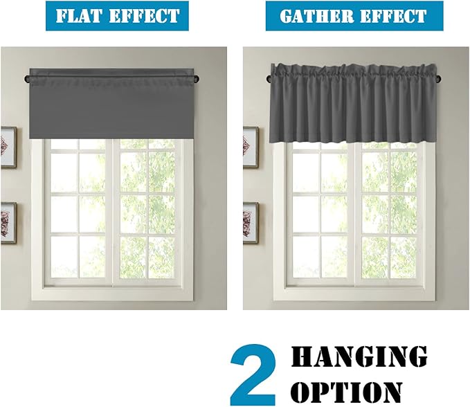 H.VERSAILTEX Blackout Valances for Windows, Kitchen Valance Curtains for Living - Image 6