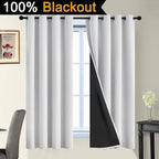 Yakamok 100% Blackout Curtains 63 Inches Long, 2 Thick Layers Heat and Full - Image 2