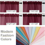 Burgundy Sheer Curtains 84 Inches Long 2 Panels Set - Image 7