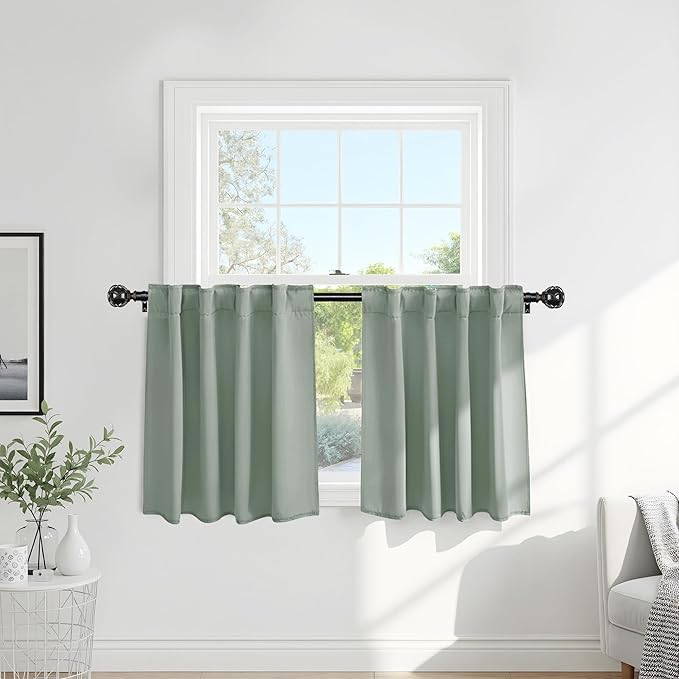 Pony Dance Short Blackout Curtain Panels by PONYDANCE