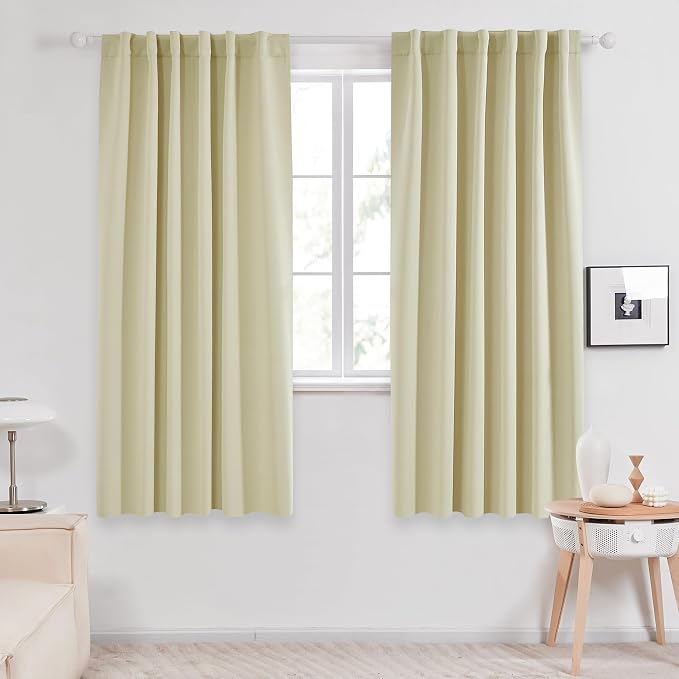 Deconovo Blackout Curtains, Thermal Insulated, W52 x L63 2 Panels, Back Tab - Image 2