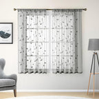 HOMEIDEAS Grey/Gray Sheer Kitchen Curtains 52 x 45 Inch Length 2 Panels by HOMEIDEAS