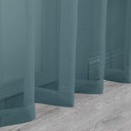 Chyhomenyc Dusty Blue Sheer Curtains 36 inch Length 2 Panels, Light Filtering - Image 9