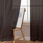 Chyhomenyc Sheer Chocolate Brown Curtains 90 inches Long 2 Panels, Light - Image 7