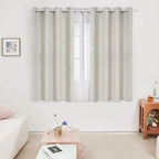 Deconovo Beige Blackout Curtains, Room Darkening Curtain, Thermal Insulated - Image 2