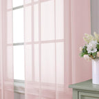 Aiyufeng Blush Pink Sheer Curtains 84 Inches Long 2 Panels Set, Light Filtering - Image 2