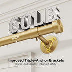 YaFex 2 Pack Heavy Duty Curtain Rods 32-120 Inch, 1 Inch Adjustable Gold - Image 4