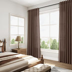 Cappuccino Linen Curtains for Living Room 98 Inches Long Light Filtering Semi - Image 6