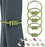 BEL AVENIR Magnetic Curtain Tiebacks, Decorative Drapery Holdbacks Modern Woven by BELAVENIR
