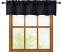 OWENIE Black Valances for Windows 1 Pcs, Light Filtering Textured Farmhouse by OWENIE