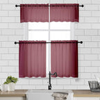 Chyhomenyc Sheer Tier Curtains 24 Inch Length, Small Cute Window Curtains - Image 2