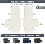 TAOCOCO 100% Waterproof Recliner Loveseat Covers 2 Seater, Split Loveseat Covers - Image 4