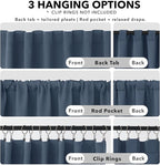 Deconovo Blackout Curtains, Thermal Insulated, W52 x L84 2 Panels, Back Tab - Image 2