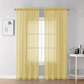 Chyhomenyc Mustard Yellow Sheer Curtains 78 Inches Long by Chyhomenyc