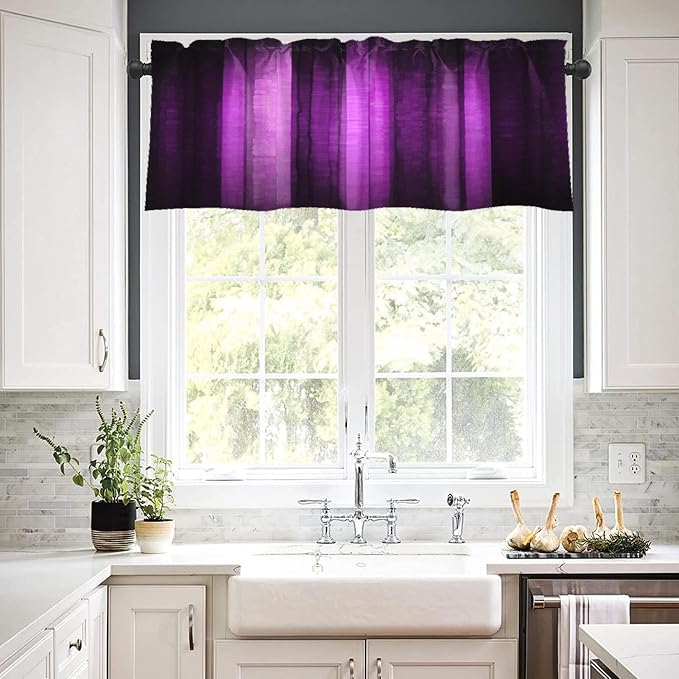 Emvency 2 Pack Valances Window Treatments, 52x18 Inch Rod Pocket Valances - Image 7