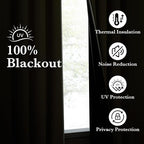 NICETOWN 100% Blackout Muted Beige Curtains 84 inches Long, Grommet Energy - Image 3