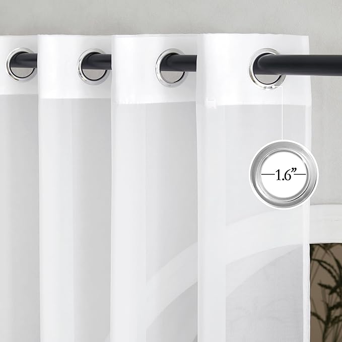 NICETOWN Voile Sheer Window Curtains 144 inch Extra Long, Grommet Elegant and - Image 2