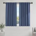 PONY DANCE Blue Room Darkening Curtains 45 inch Length, Window Treatment Panels by PONYDANCE