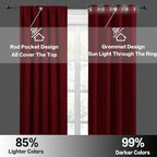 RYB HOME Blackout French Door Window Curtain Covering, Rod Pocket Thermal - Image 5