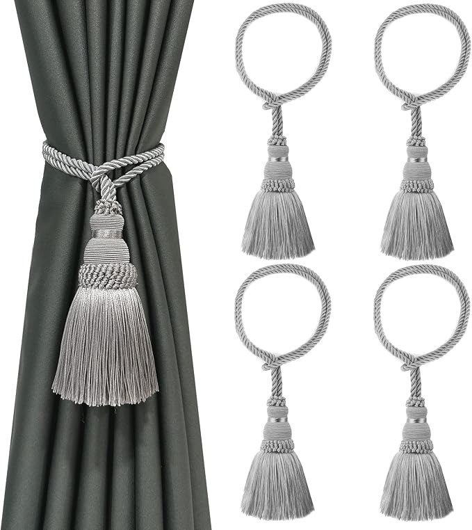 Fenghuangwu 4 Pack Curtain Tie Backs Rope Tassels by fenghuangwu