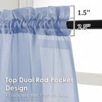 OVZME Sheer Curtains 84 Inches Long 2 Panels Set, Light Filtering Transparent - Image 3