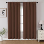 CUCRAF Brown Blackout Curtains 72 inch Length 2 Panels Set, Rod Pocket Room by CUCRAF