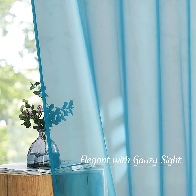 NICETOWN Sheer Window Curtains Sweep to Floor, Grommet Airy and Breathable Soft - Image 3