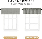 OVZME Valance for Windows, Light Filtering Faux Linen Textured Small Short - Image 3