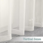 Chyhomenyc Ivory Sheer Curtains 96 Inch Length 2 Panels Set, Elegant Light - Image 9