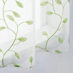MRTREES Sheer Valance Curtain 54 x 16 inch Leaves Embroidered Sheer Christmas - Image 5
