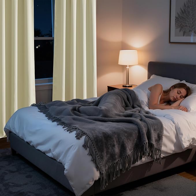 RYB HOME Bedroom Blackout Curtains 54 inches Long, 100% Blackout Thermal - Image 5