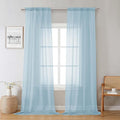 Lecloud Sky Blue Sheer Curtains 96 Inches Long 2 Panels, Light Filtering Voile by Lecloud