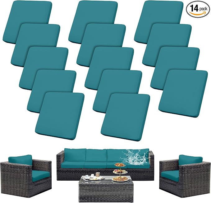 Outdoor Cushion Covers Set, Replacement by SUKAIKEQA