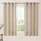 LAMIT Linen Blended Window Curtains 63 inch Length by LAMIT