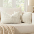 MIULEE Beige Decorative Lumbar Throw Pillow Covers 14x24 Inch by MIULEE